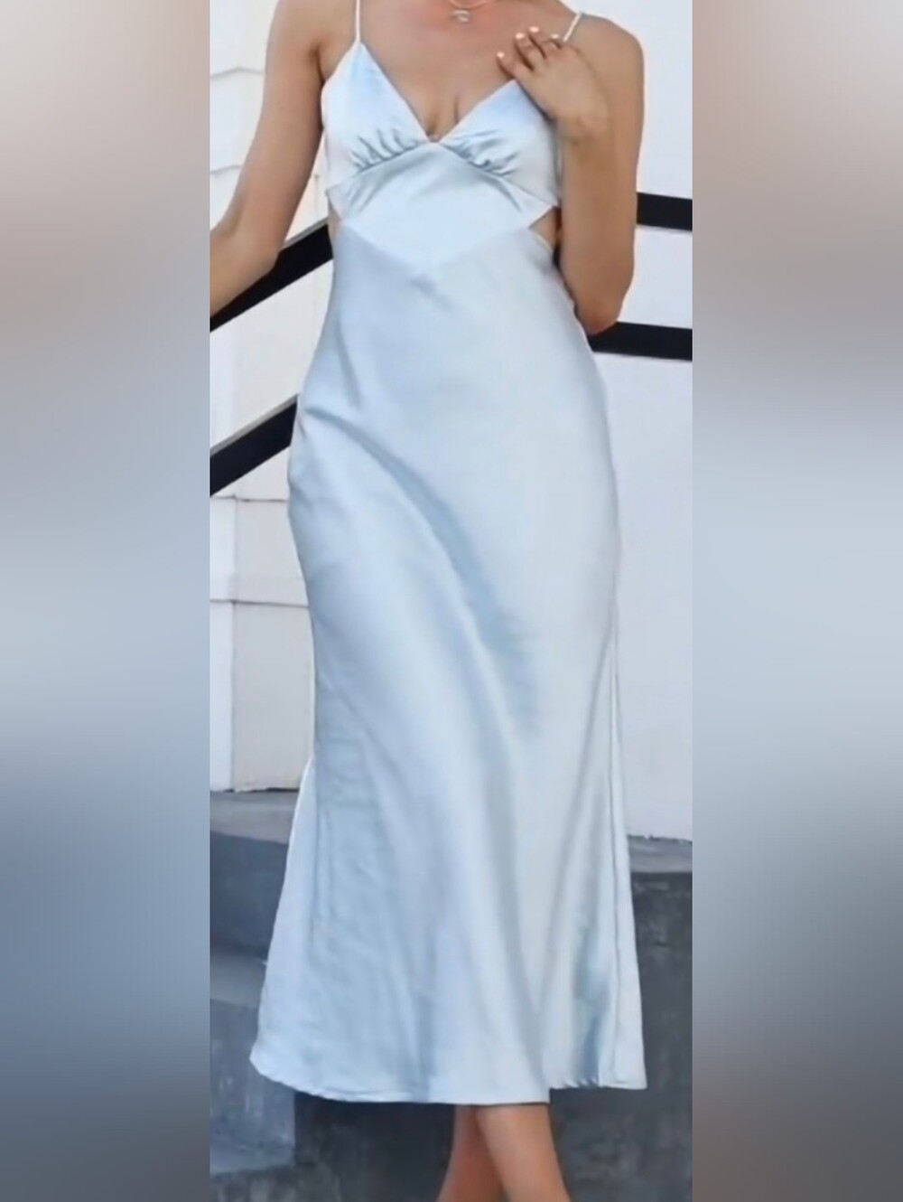 DIWIDI White Satin Backs Maxi Dress cocktail Wedding Shower Party Cruise Large